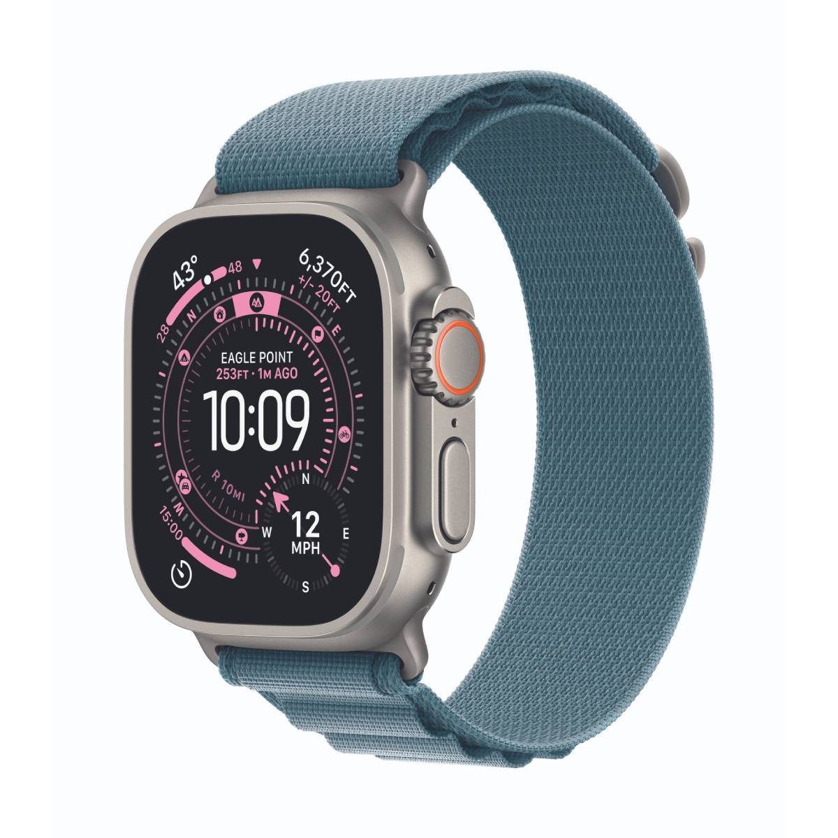 Bild von Apple Watch Ultra 3 Cellular 49mm Natur Titan Gehäuse mit Hellblau Alpine Loop - Small
