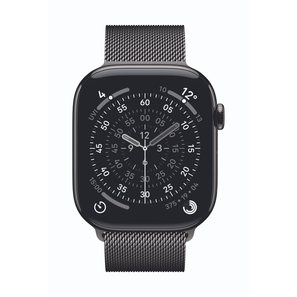 Bild von Apple Watch Series 11 Cellular 46mm Schiefer Titan Gehäuse mit Schiefer Milanaise Armband - M/L