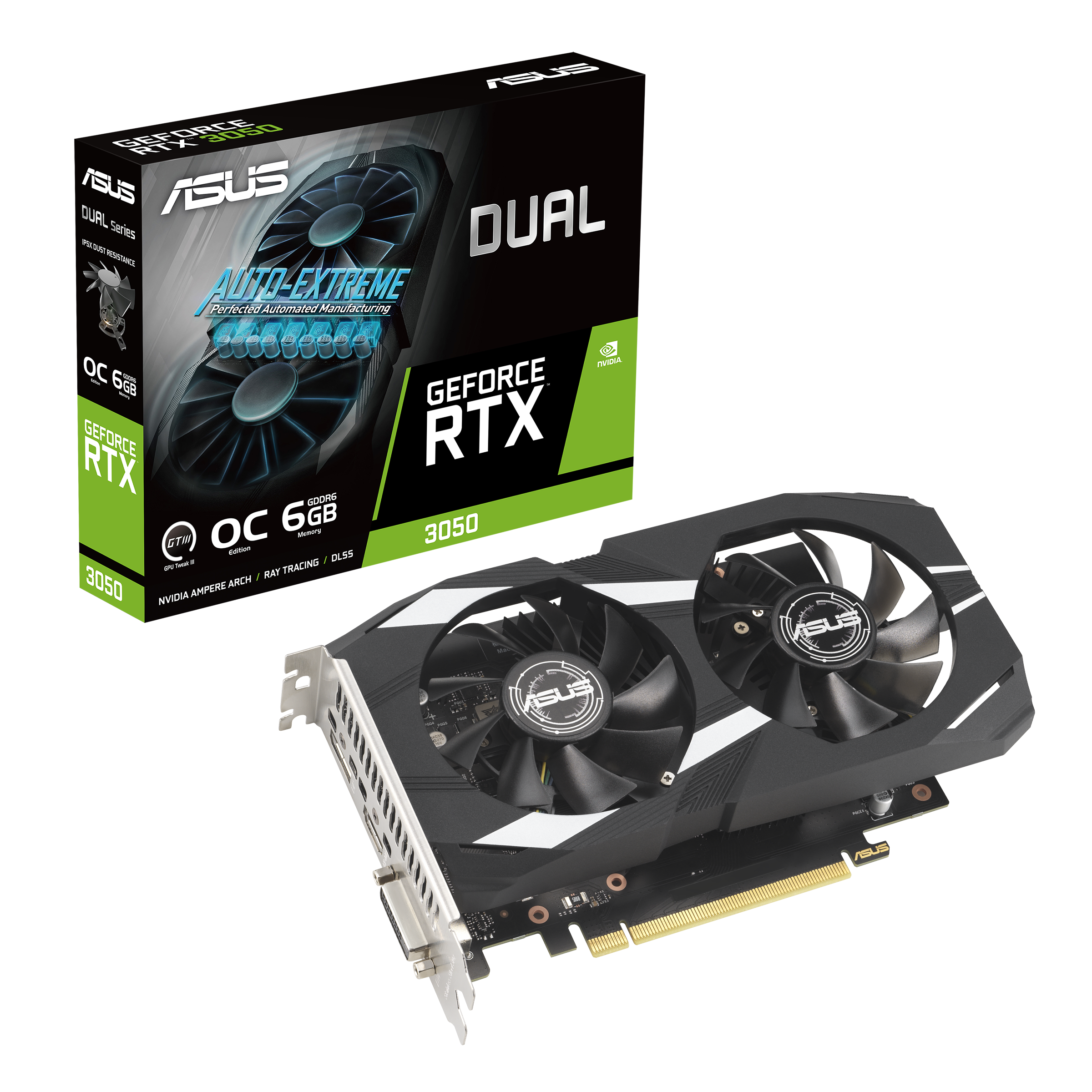 Bild von ASUS Dual GeForce RTX 3050 6G OC Grafikkarte - 6GB GDDR6, DVI, HDMI, DP
