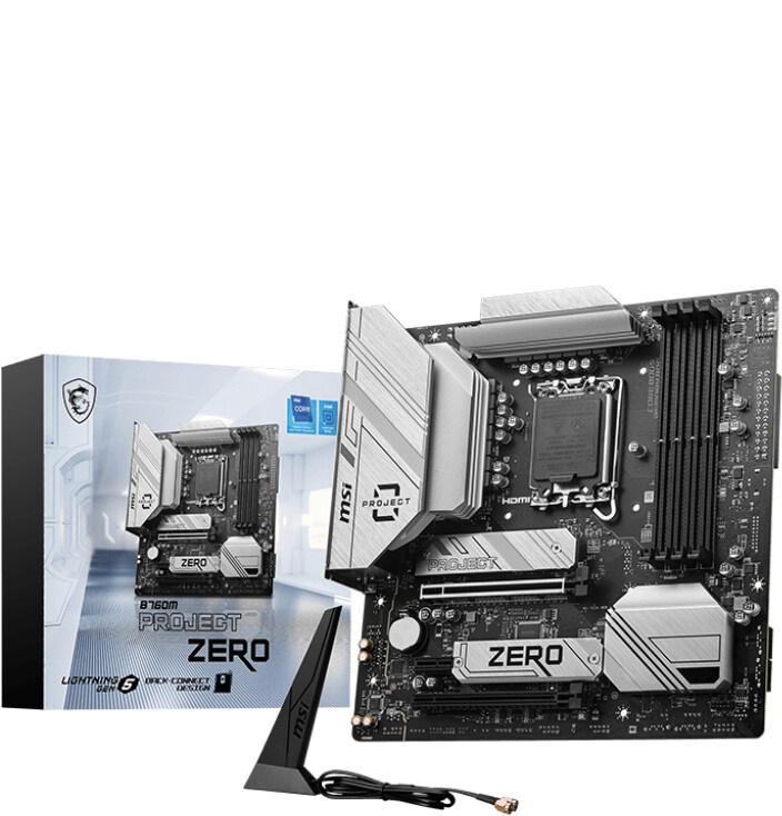 Bild von MSI B760M Project Zero Mainboard