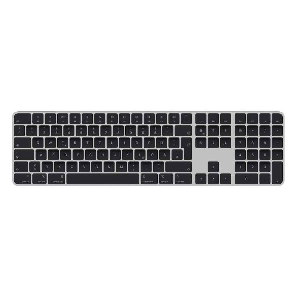 Bild von Apple Magic Keyboard schwarz mit Touch ID mit Ziffernblock schwarze Tasten