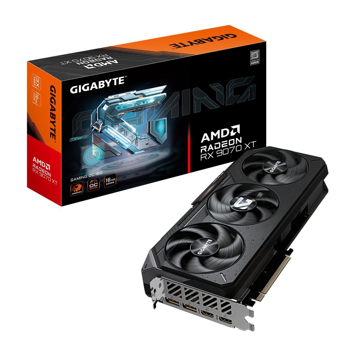 Bild von Gigabyte Radeon RX 9070 XT 16GB Gaming OC Grafikkarte - 16GB GDDR6, 2x HDMI, 2x DP