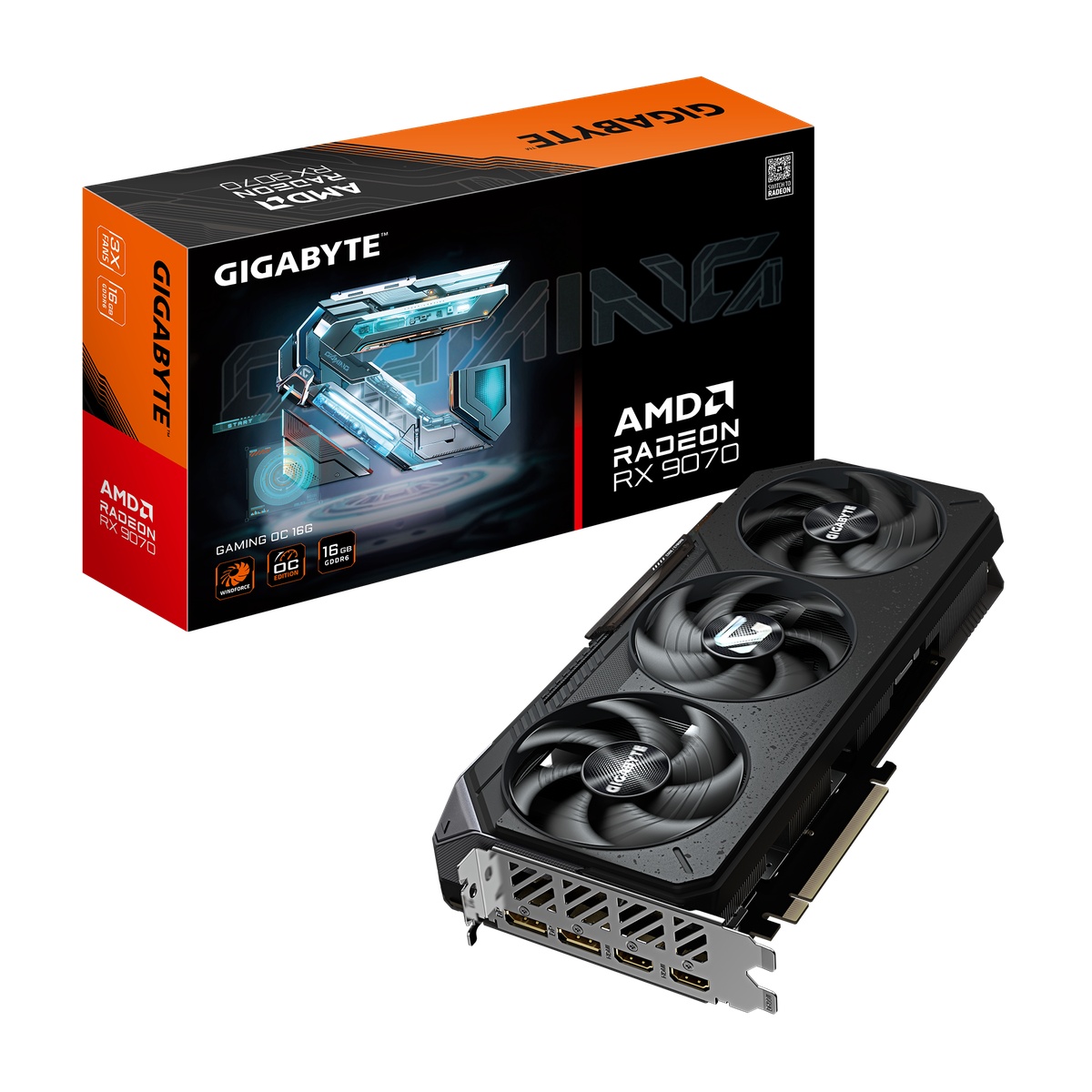 Bild von Gigabyte Radeon RX 9070 16GB Gaming OC Grafikkarte - 16GB GDDR6, 2x HDMI, 2x DP