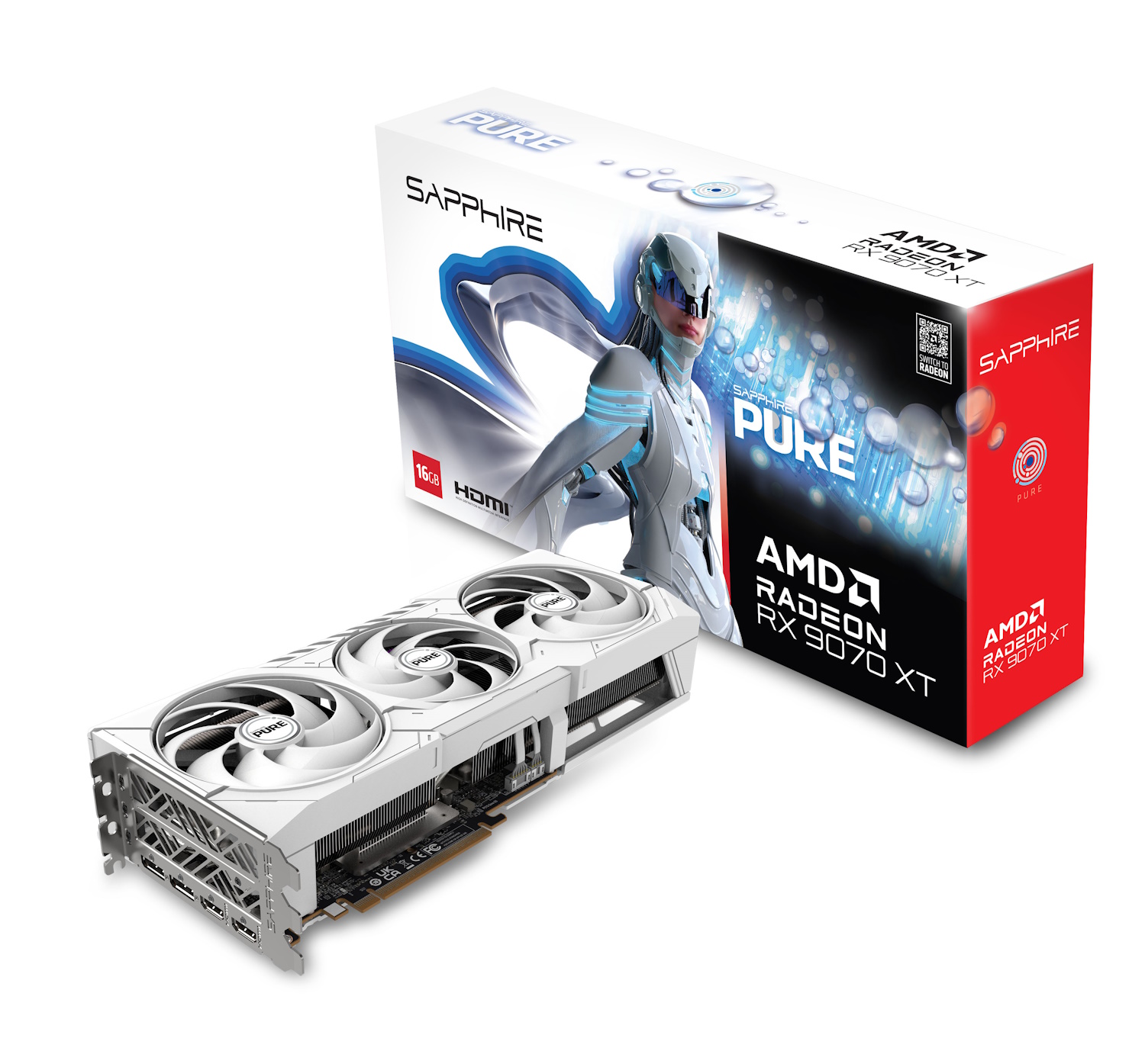 Bild von SAPPHIRE PURE AMD RADEON RX 9070 XT GAMING OC Grafikkarte - 16GB GDDR6, 2x HDMI, 2x DP