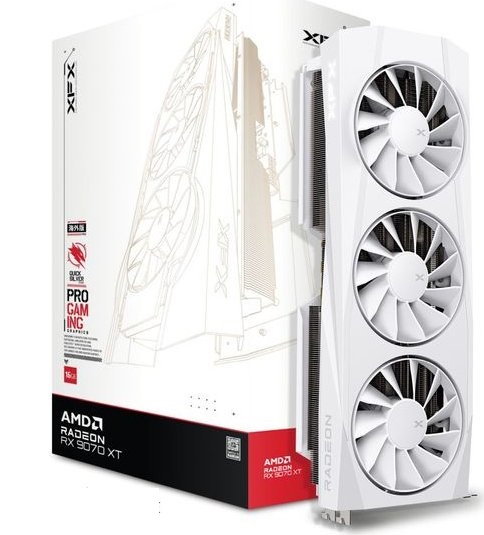 Bild von XFX Radeon RX 9070XT QUICKSILVER Gaming 16GB White - 16GB GDDR6, 1x HDMI, 3x DP