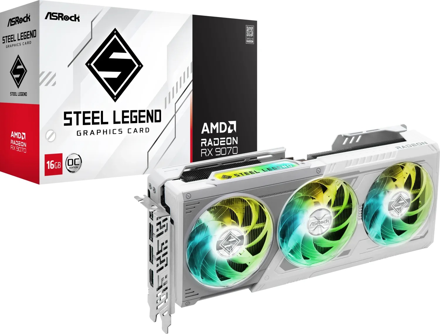Bild von ASRock Radeon RX 9070 Steel Legend 16GB - 16GB GDDR6, 1x HDMI, 3x DP
