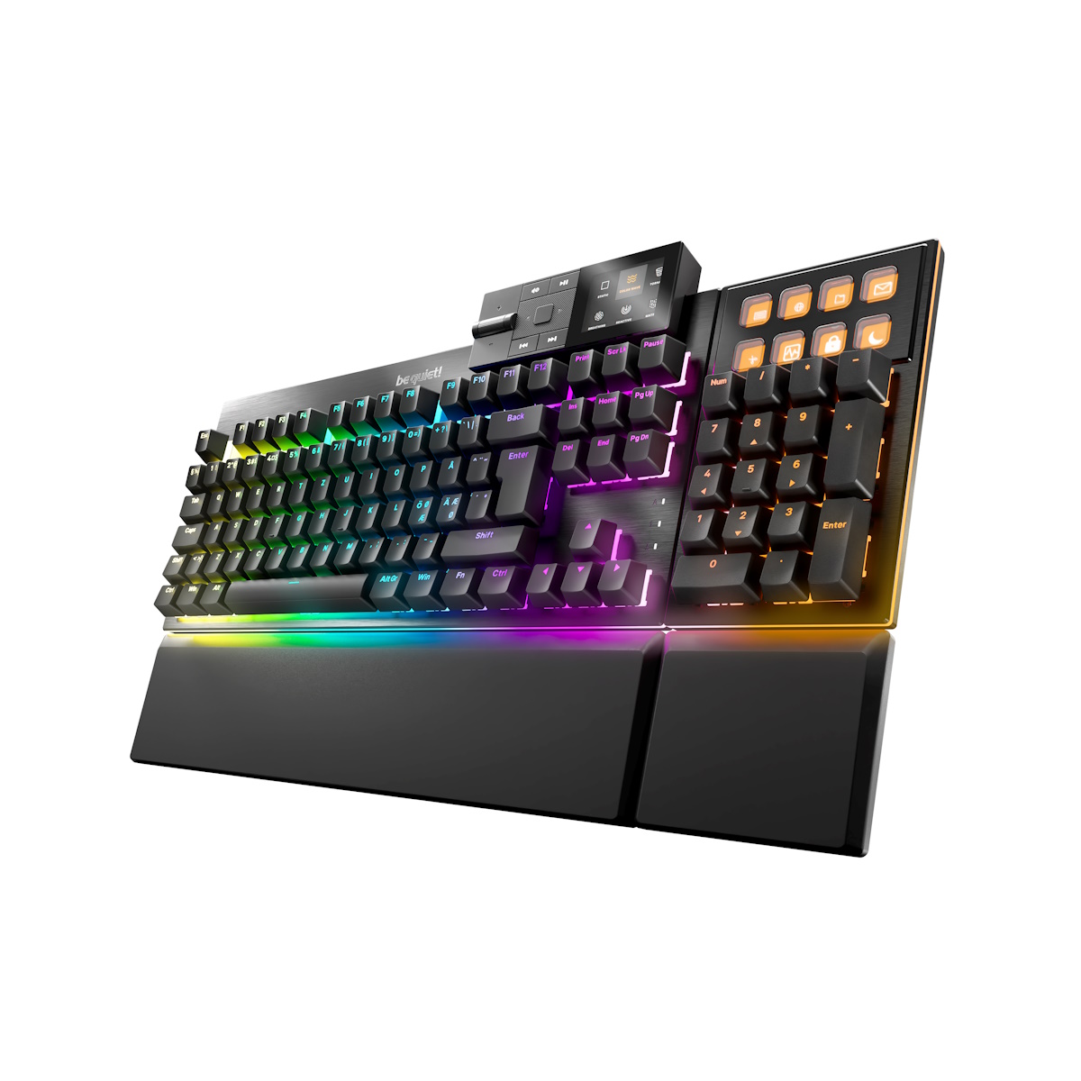 Bild von be quiet! Dark Mount Silent Tactile Tastatur - Gaming Tastatur mit geschmierten Taktilen Switches, 3 Schicht-Dämmung, Media Dock und entfernbarem Numm