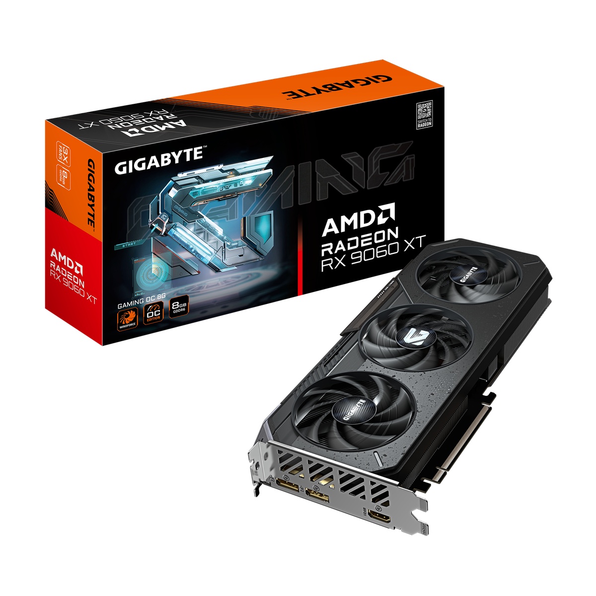 Bild von Gigabyte Radeon RX 9060 XT 8GB Gaming OC Grafikkarte - 8GB GDDR6, 2x HDMI, 2x DP