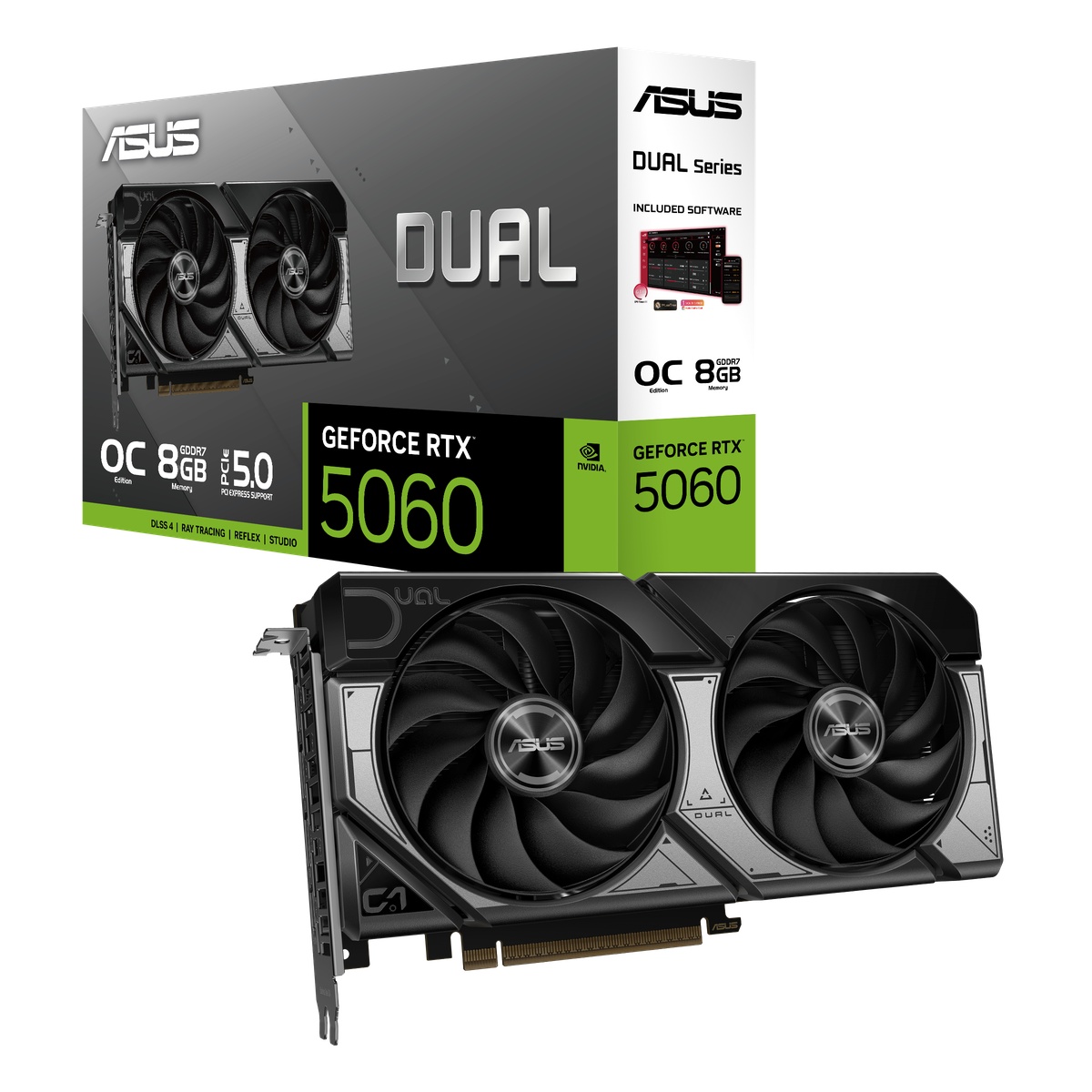 Bild von ASUS DUAL GeForce RTX 5060 OC Grafikkarte - 8GB GDDR7, HDMI, 3x DP