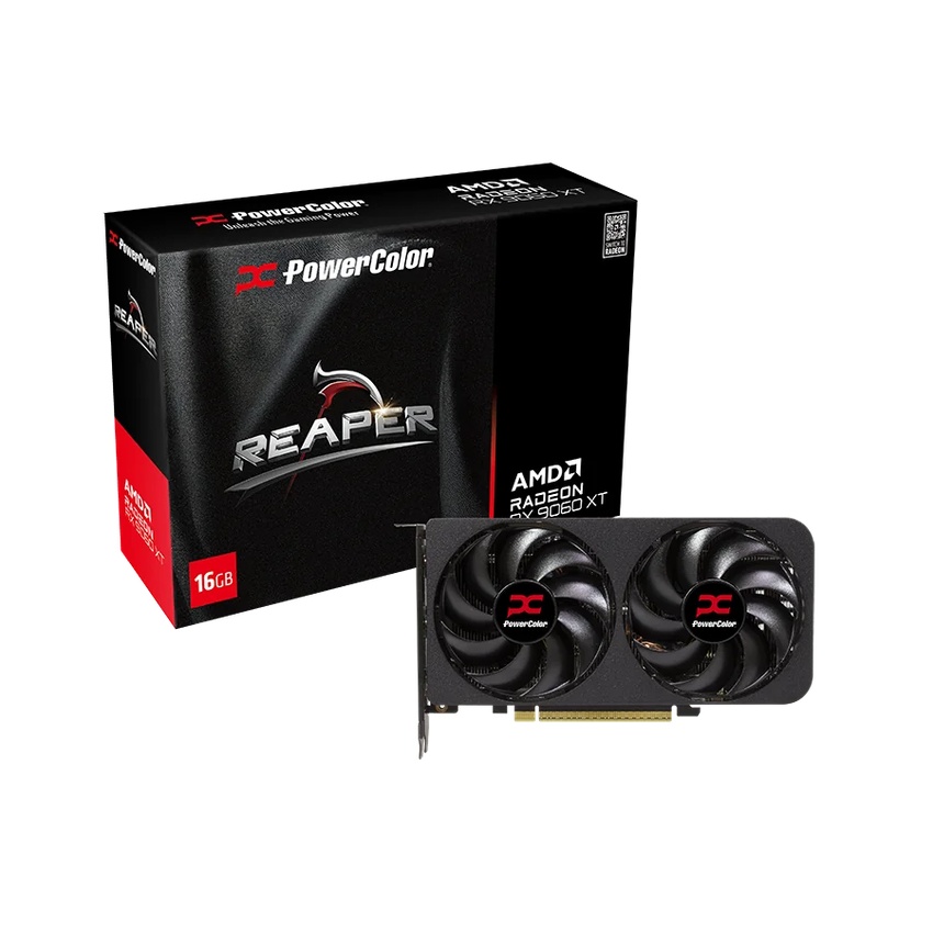 Bild von Powercolor Radeon RX 9060 XT Reaper 16GB Grafikkarte - 16GB GDDR6, 2x HDMI, 2x DP