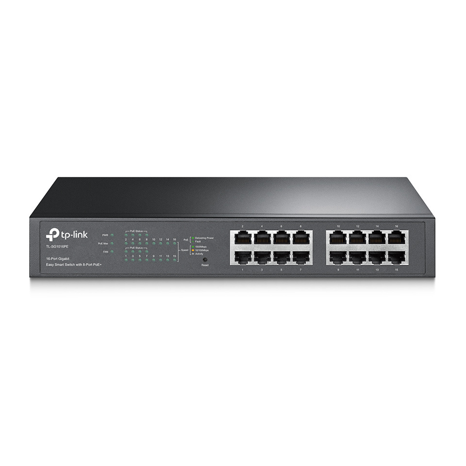 Bild von TP-Link SG1016PE Easy Smart Switch 16x Gigabit Ethernet (8x PoE+), Plug-and-Play