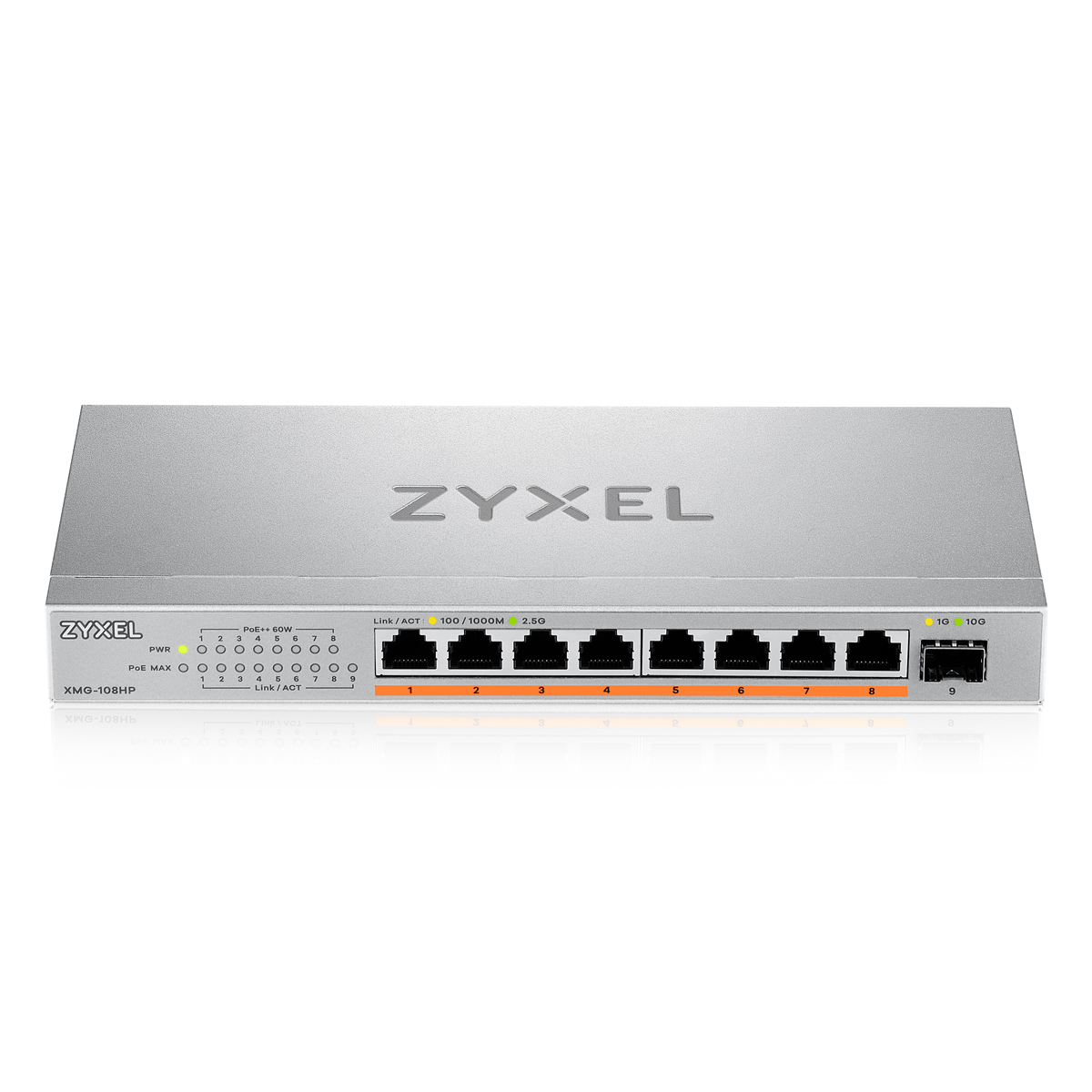 Bild von Zyxel XMG-108HP Unmanaged Switch B-Ware 8x 2.5G Ethernet (PoE++, max. 100W), 1x 10G SFP+