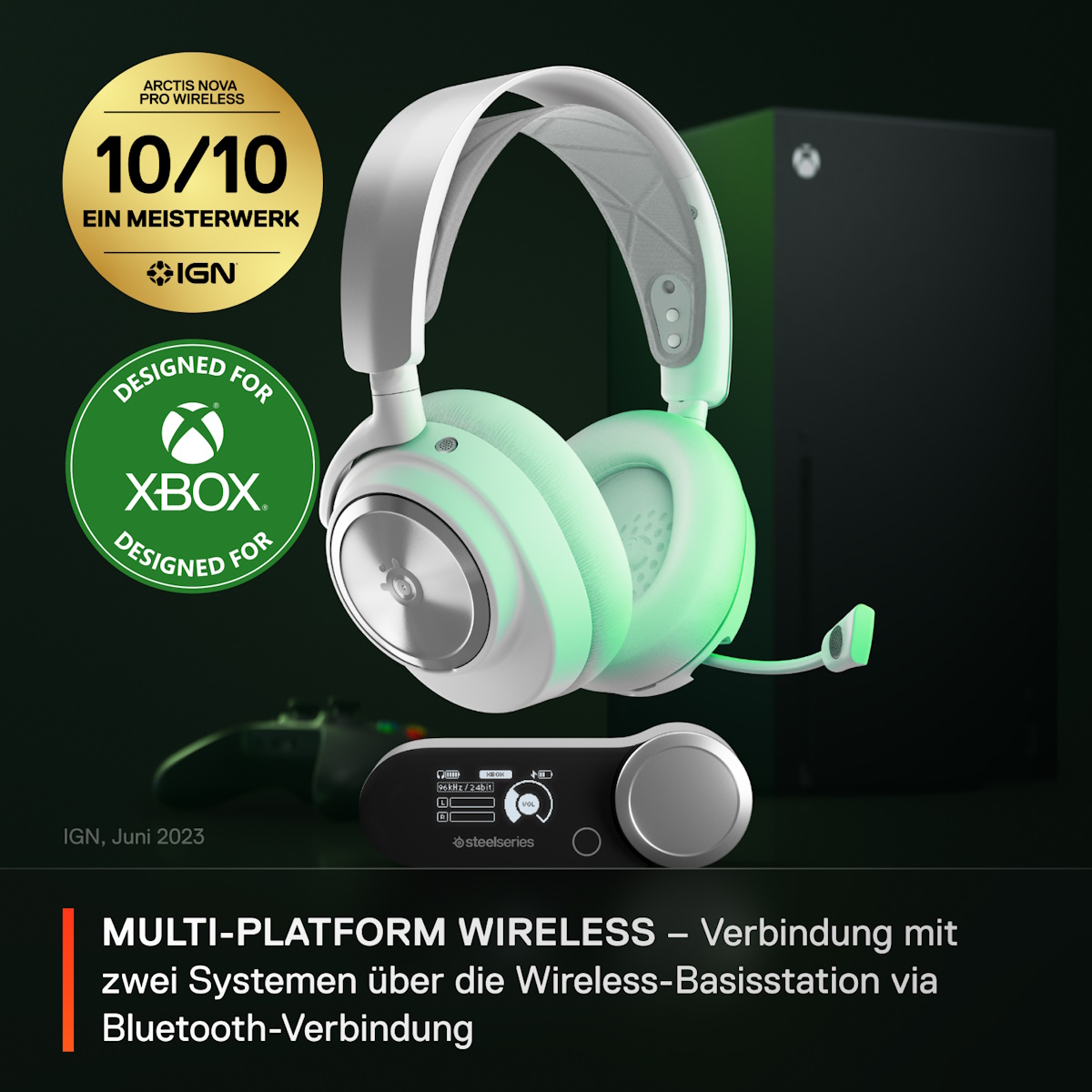 Bild von SteelSeries Gaming Headset Arctis Nova Pro Wireless X Wh B-Ware - kabelloses Gaming Headset mit Station und aktiver Geräuschunterdrückung