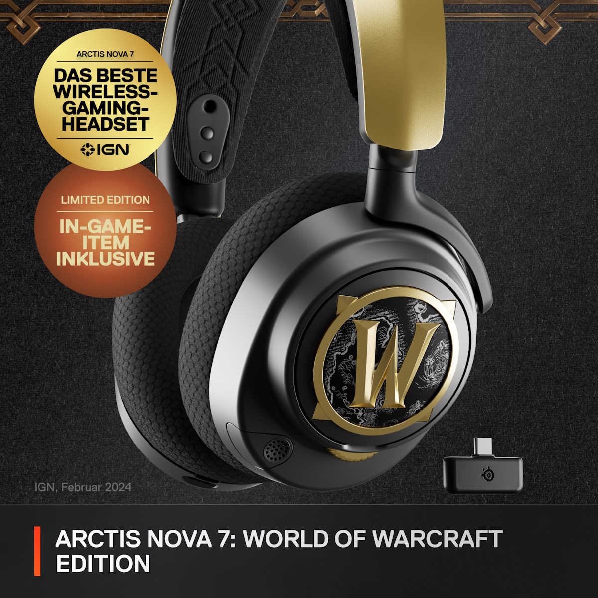 Bild von SteelSeries Arctis Nova 7 Wireless World of Warcraft Edi B-Ware - kabelloses Gaming Headset mit Multi-System-Kompatibilität und 38 Std. Akkulaufzeit