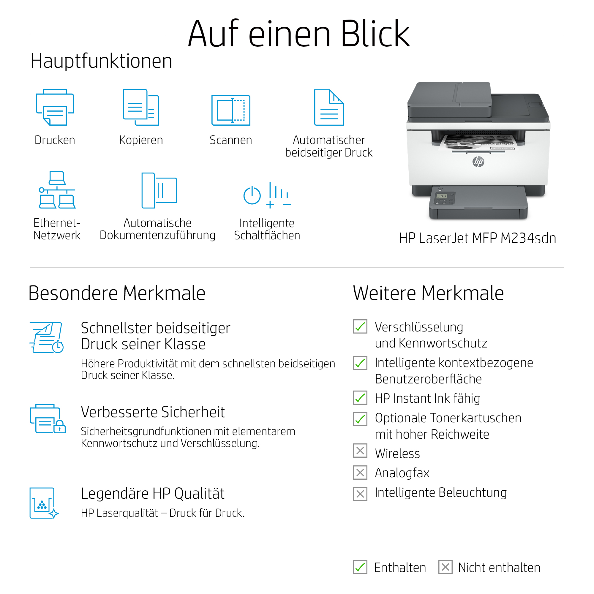 Bild von HP LaserJet MFP M234sdn Multifunktionsdrucker - s/w - Laser