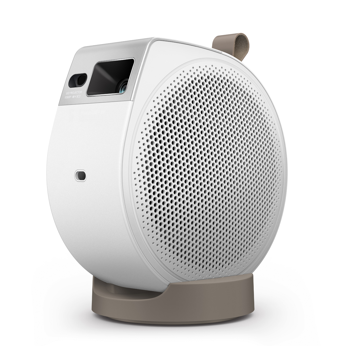 Bild von BenQ GV32 Tragbarer Full HD Beamer mit 360° Projektion, Smart TV 500 ANSI LED Lumen, 2.1 Sound, Google TV, Deckenprojektion & 360° Drehung, Night-Shif