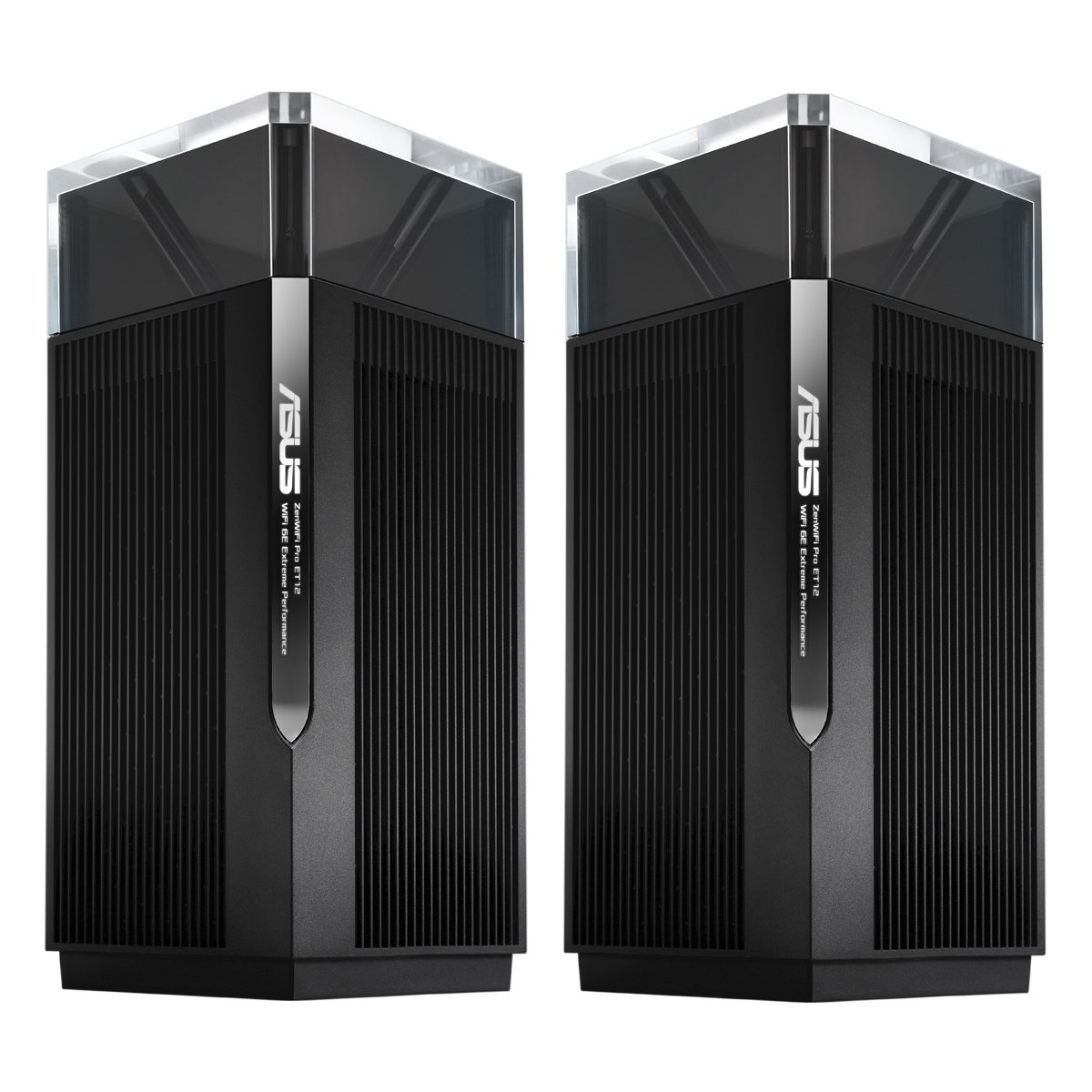Bild von ASUS ZenWiFi Pro ET12 WLAN Mesh Router 2er-Pack Schwarz [WiFi 6E (802.11ax), Tri-Band, bis zu 11.000 Mbit/s]