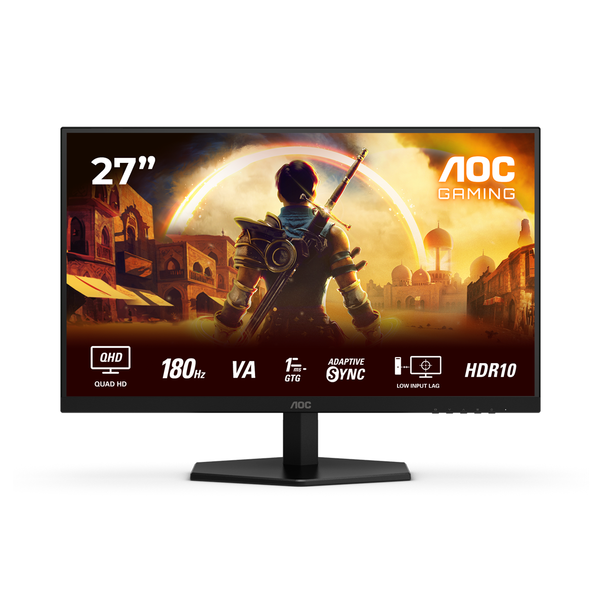 Bild von AOC Q27G42XNE Gaming Monitor 27 Zoll Quad HD Monitor, 180 Hz, 1 ms, FreeSync Prem., HDR10 (2560x1440, 2x HDMI 2.0, 1x DisplayPort 1.4) schwarz