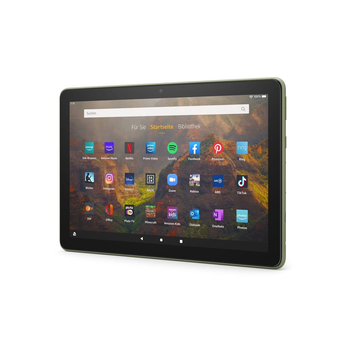 Bild von Amazon Fire HD 10 Tablet (2021), olivgrün 25,6cm (10,1") Full-HD Display, 32 GB Speicher - mit Werbung