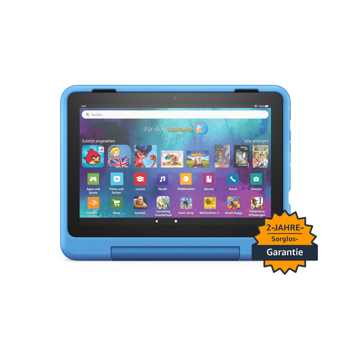 Bild von Amazon Fire HD 8 Kids Pro-Tablet (2022), Cyber-Welt-Design von 6 bis 12 Jahren, 13 Stunden Akkulaufzeit, kindgerechte Hülle,  8-Zoll-HD-Display, 32GB