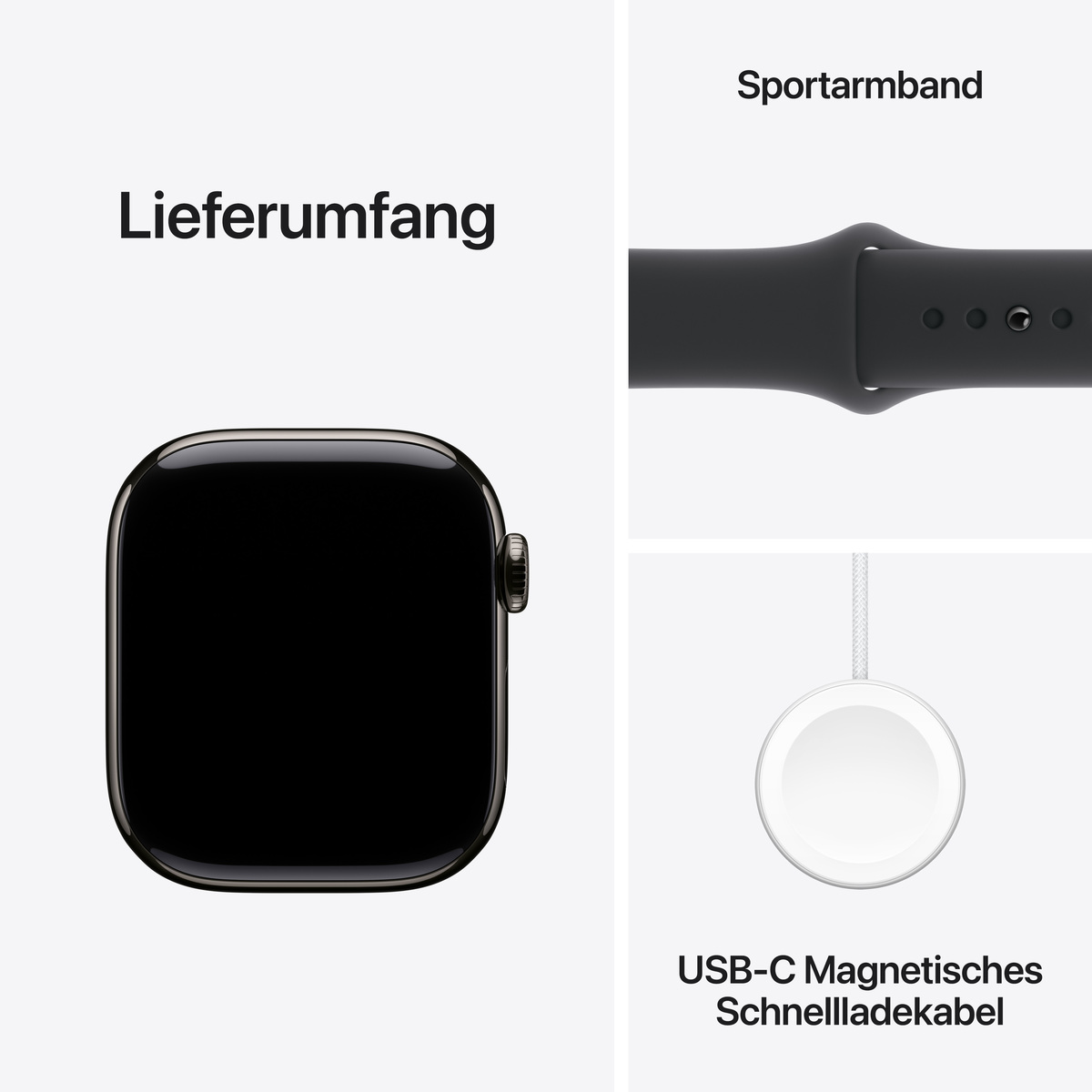 Bild von Apple Watch S10 Schiefer Titanium Sport Band Schwarz - M/L GPS + Cellular 42mm MWXH3QF/A 2024