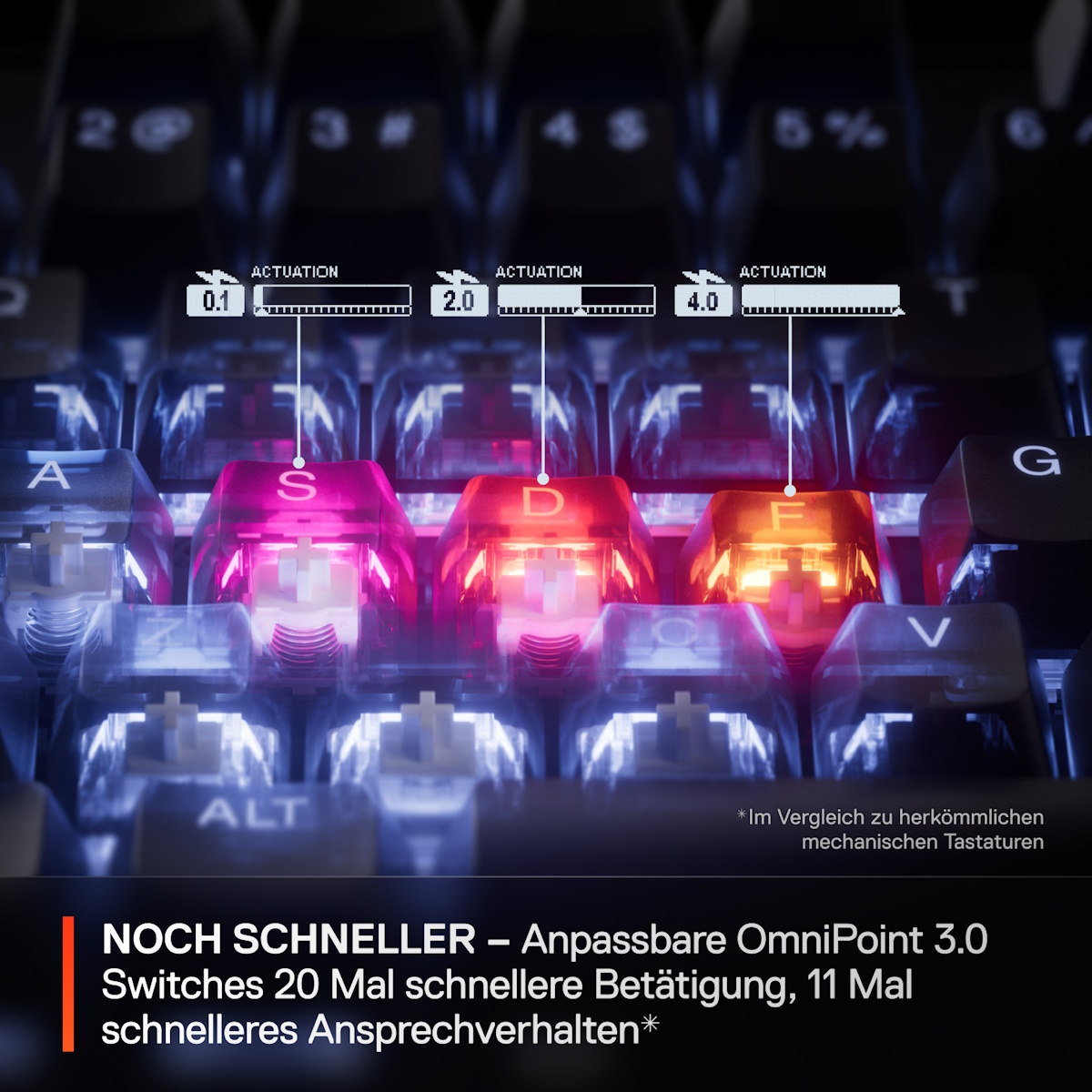 Bild von SteelSeries Apex Pro TKL Wireless Gen 3 DE-Layout - Kabellose Gaming Tastatur im E-Sports TKL-Formfaktor mit OmniPoint 3.0 HyperMagnetic-Schaltern