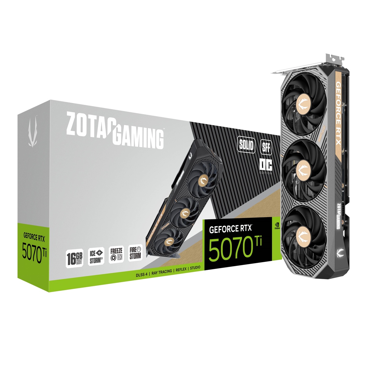 Bild von ZOTAC GAMING GeForce RTX 5070 Ti SOLID OC SFF - 16GB GDDR7, HDMI, 3x DP