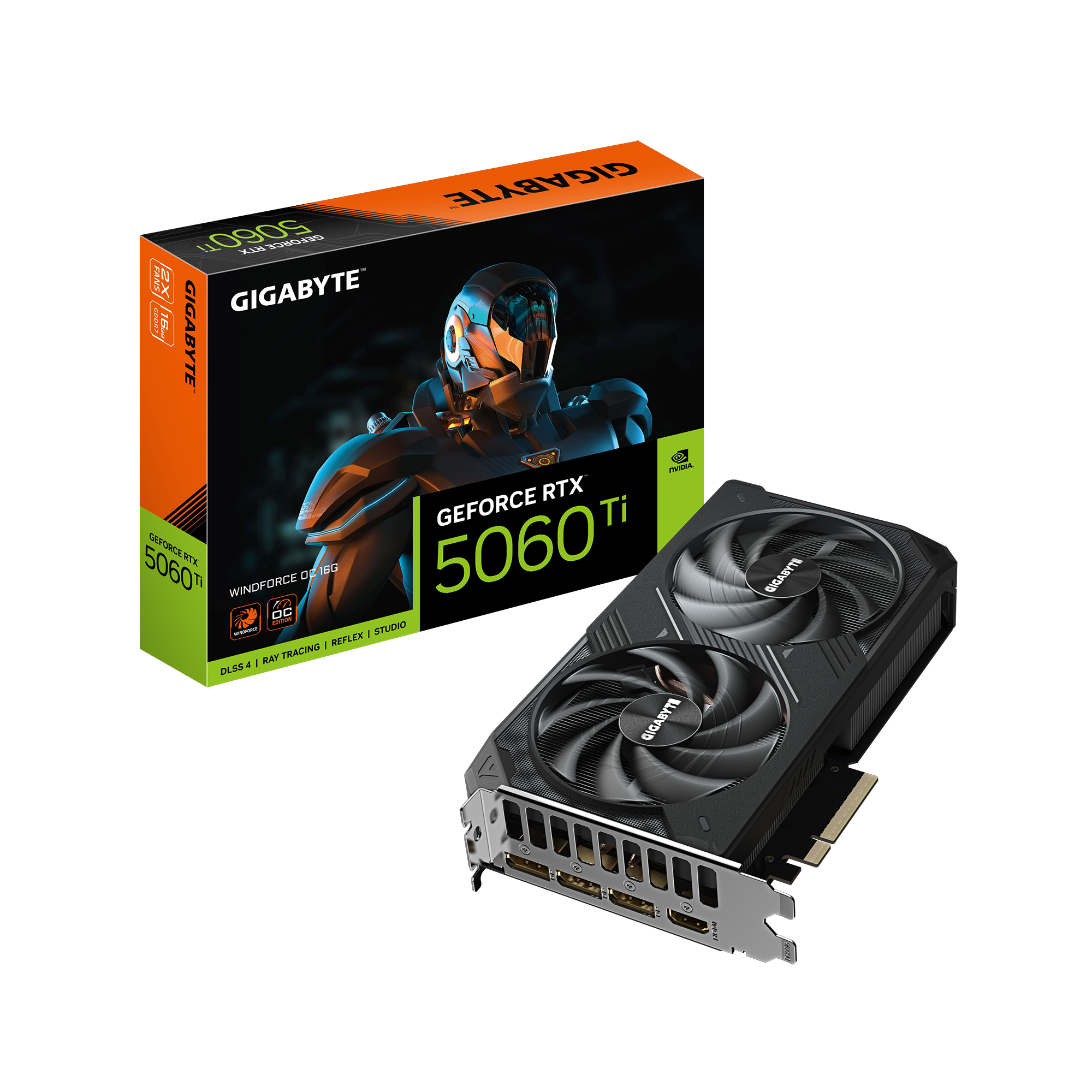 Bild von GIGABYTE GeForce RTX 5060 Ti 16GB Windforce OC - 16GB GDDR7, HDMI, 3x DP