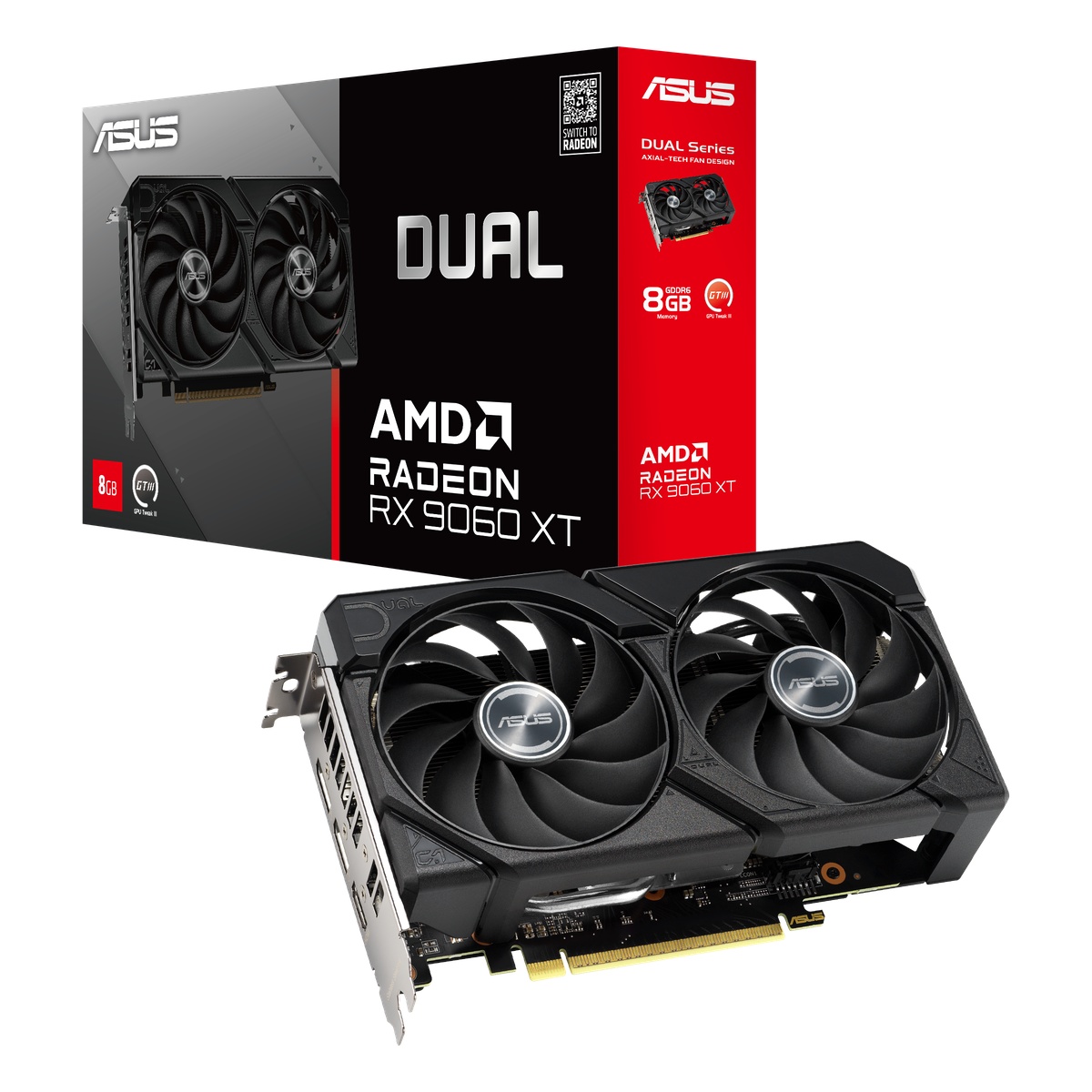 Bild von ASUS Dual Radeon RX 9060 XT 8GB Grafikkarte B-Ware - 8GB GDDR6, HDMI, 3x DP