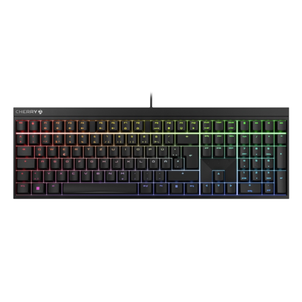 Bild von Cherry XTRFY MX 2.0S Gaming-Tastatur, Kabelgebunden, schwarz RGB-Beleuchtung, Gold-Crosspoint-Präzisionsschalter
