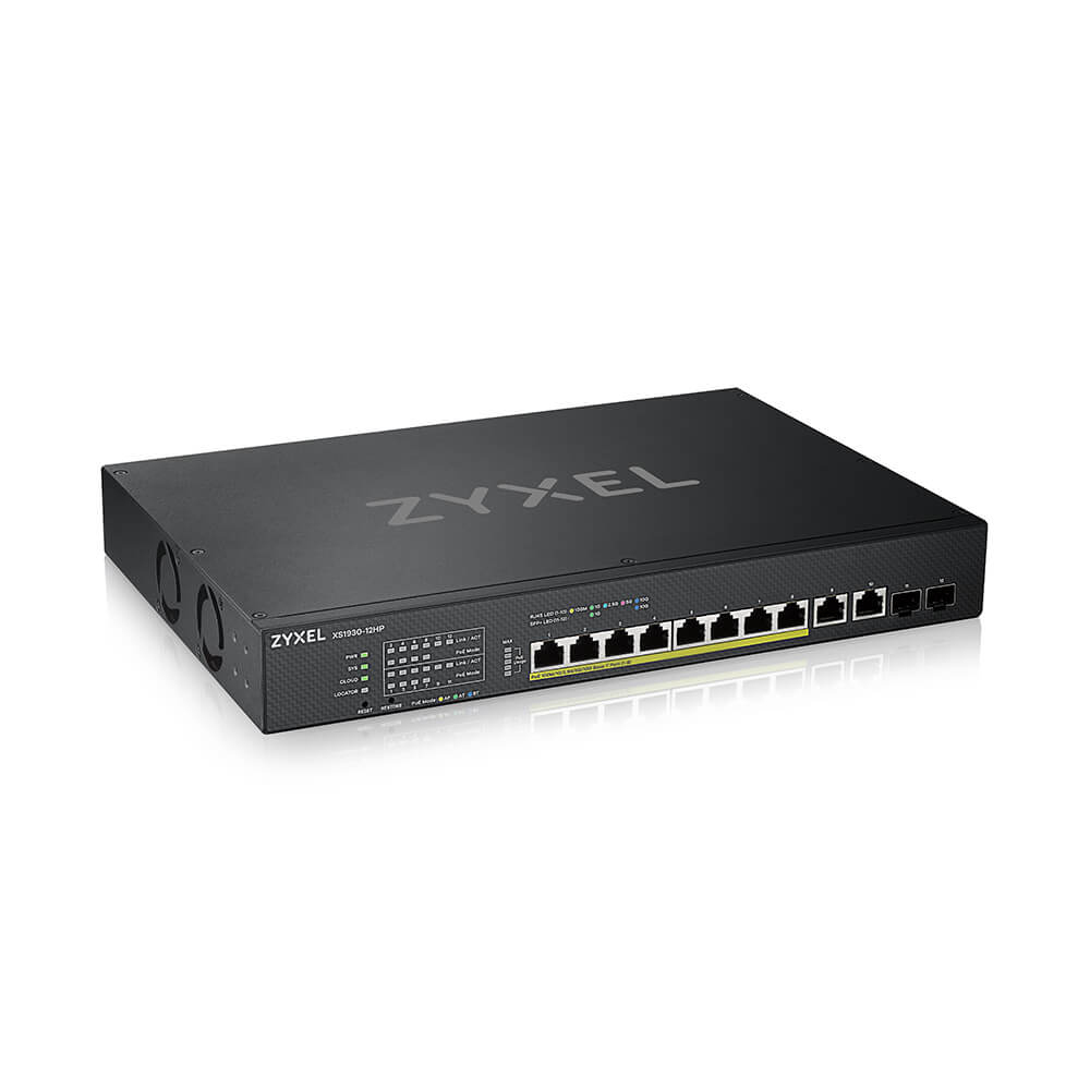 Bild von Zyxel XS1930-12HP Smart Managed Switch [10x 10 Gbit/s Ethernet, 8x PoE++, 375W, 2x 10 Gbit/s SFP+]