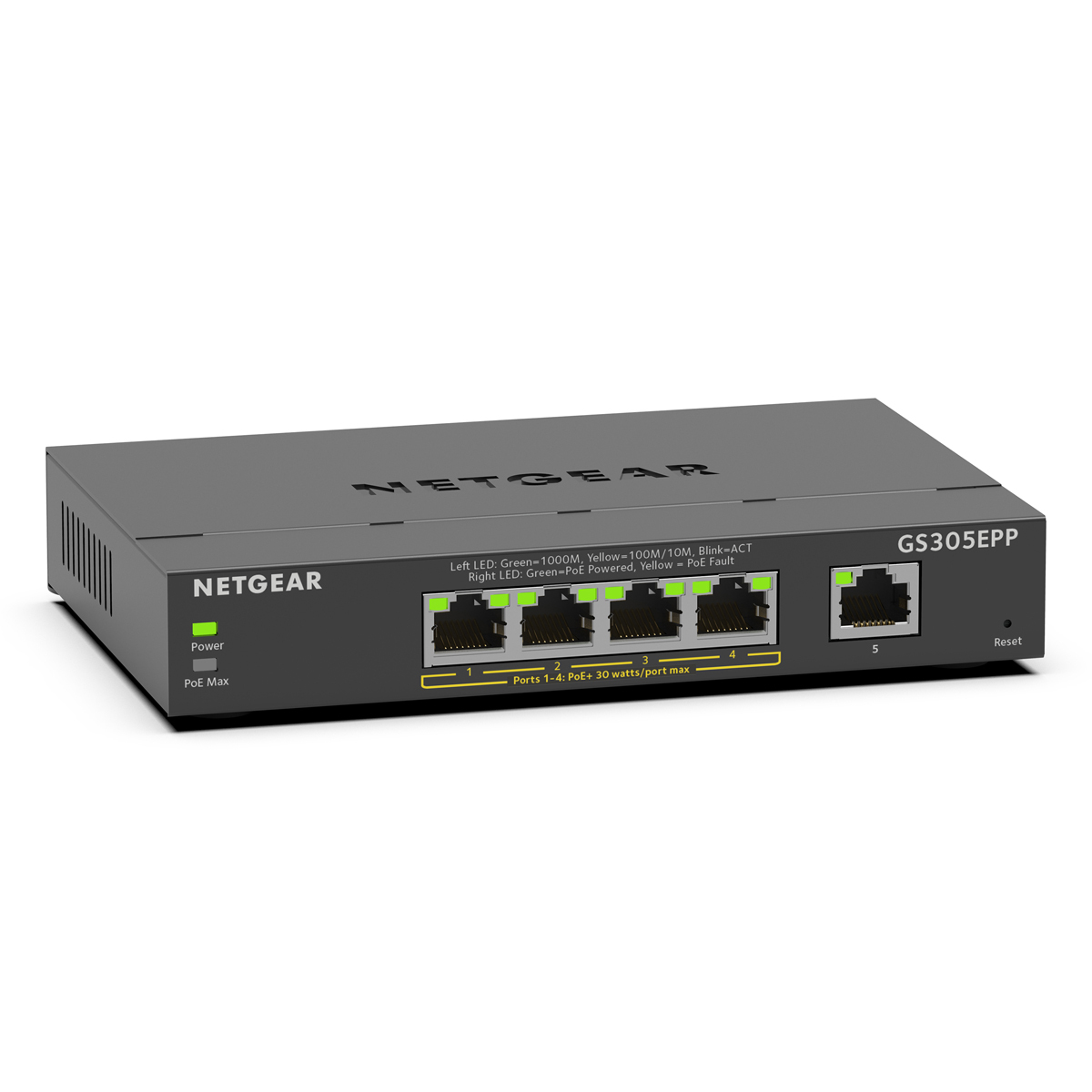 Bild von NETGEAR GS305EPP SOHO Plus Switch [5x Gigabit Ethernet, 4x PoE+, 120W]