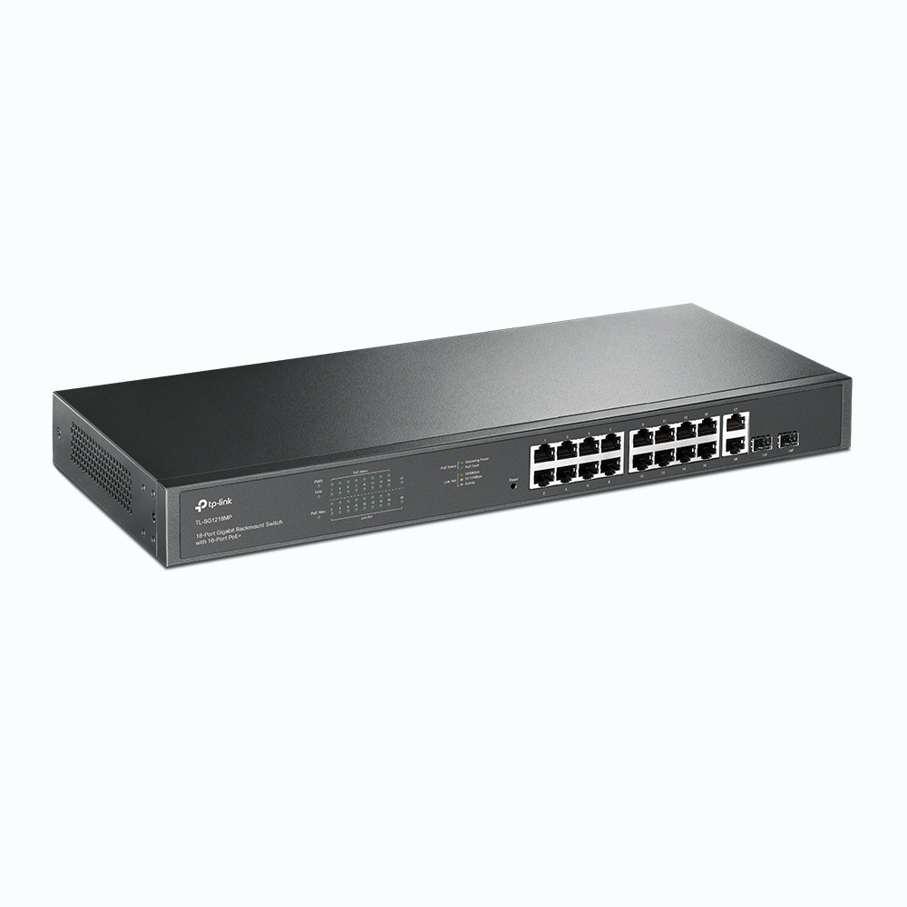 Bild von TP-Link SG1218MP Unmanaged Switch 18x Gigabit Ethernet, 16x PoE+, 250W, 1x GbE/SFP Combo