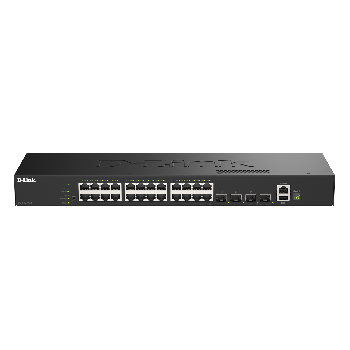 Bild von D-Link DGS-1530-28 Smart Managed Switch 24x Gigabit Ethernet, 4x 10G SFP+, 1x USB 2.0, 1x Konsolen-Port