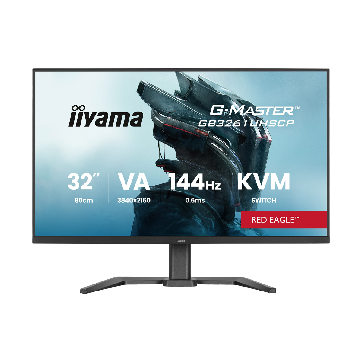 Bild von Iiyama GB3261UHSCP-B1 Gaming Monitor 31.5? 4K UHD VA-Panel, 144Hz, 0.3 ms MPRT, USB?C Dock (95W), KVM?Switch, AMD FreeSync Premium