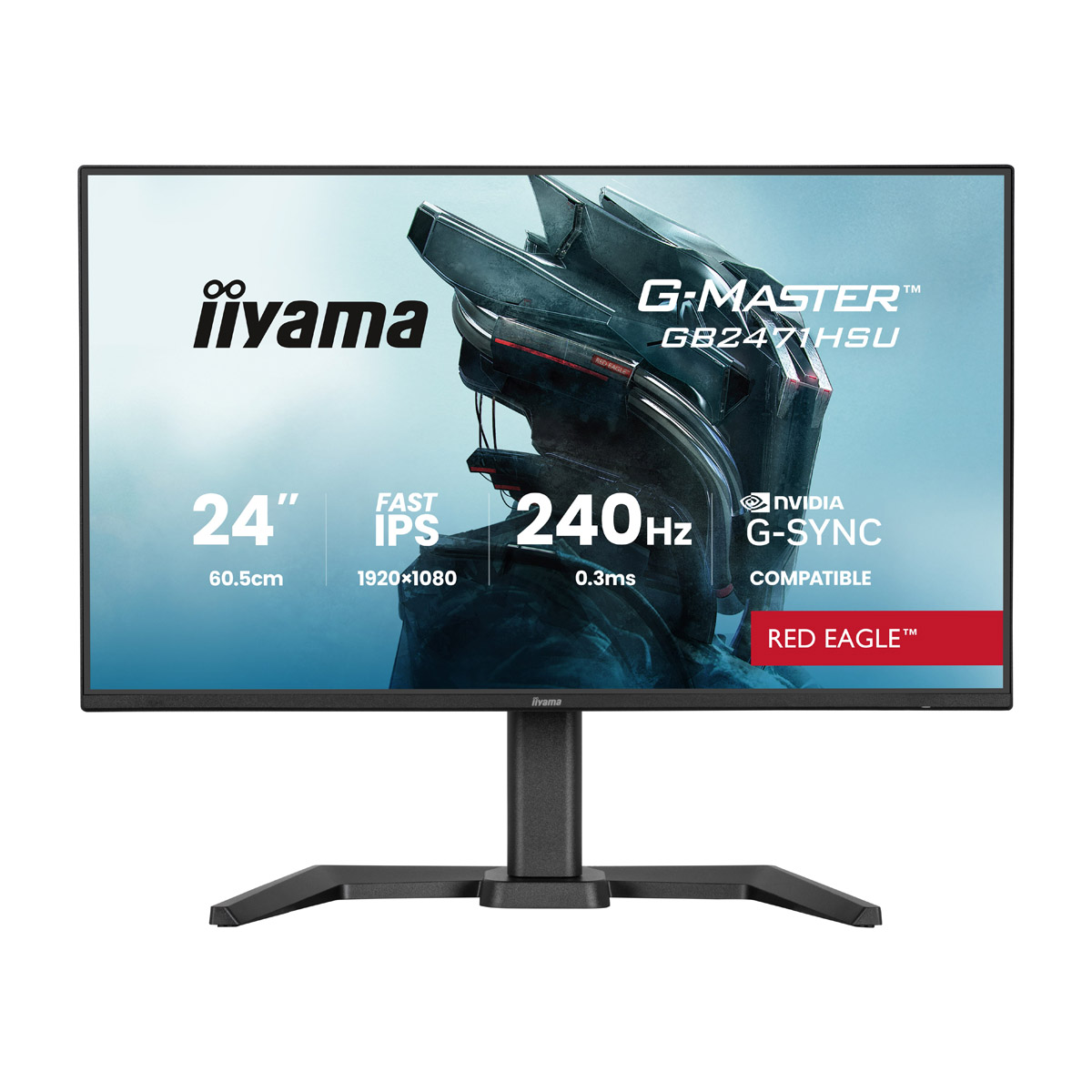 Bild von Iiyama GB2471HSU-B1 Gaming Monitor 24? Full-HD IPS, 240 Hz, 0.3 ms MPRT, G-Sync kompatibel, USB-Hub