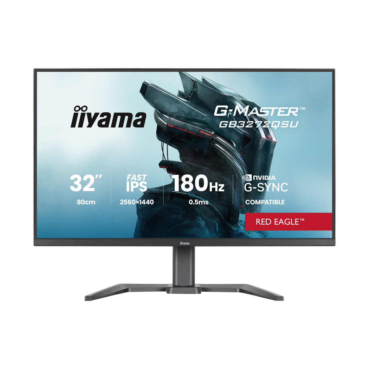 Bild von Iiyama GB3272QSU-B1 Gaming Monitor 32" QHD IPS, 180 Hz, 0.5 ms MPRT, USB-Hub, USB-C, G-Sync kompatibel