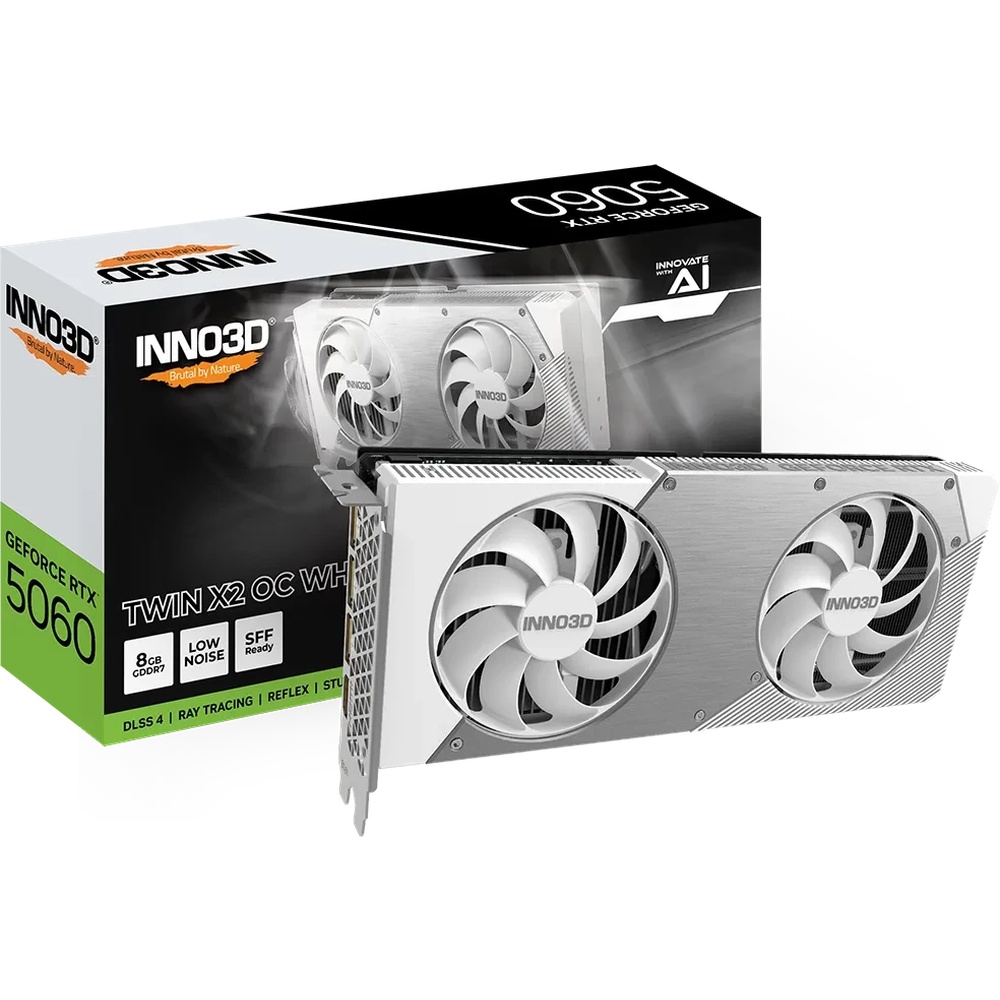 Bild von Inno3D GeForce RTX 5060 8GB TWIN X2 OC WHITE - 8GB GDDR7, HDMI, 3x DP