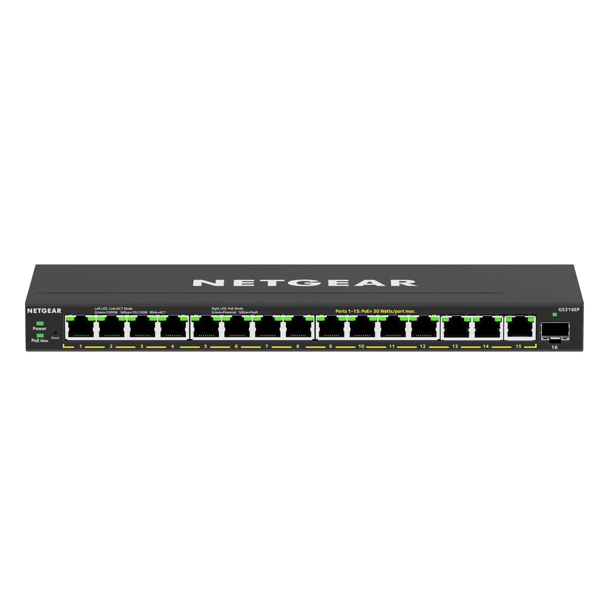 Bild von NETGEAR GS316EP SOHO Plus Switch [16x Gigabit Ethernet, 15x PoE+, 180W]