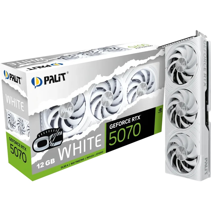 Bild von Palit GeForce RTX 5070 White OC - 12GB GDDR7, HDMI, 3x DP