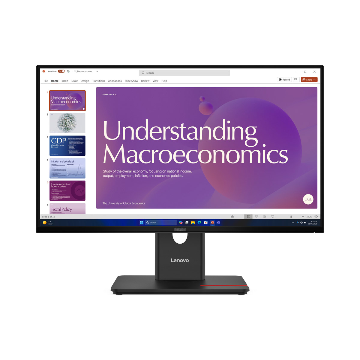 Bild von Lenovo ThinkVision T24D-40 23.8" QHD IPS, 120HZ, 6ms, HDMI, DisplayPort, USB-C (PD15W)