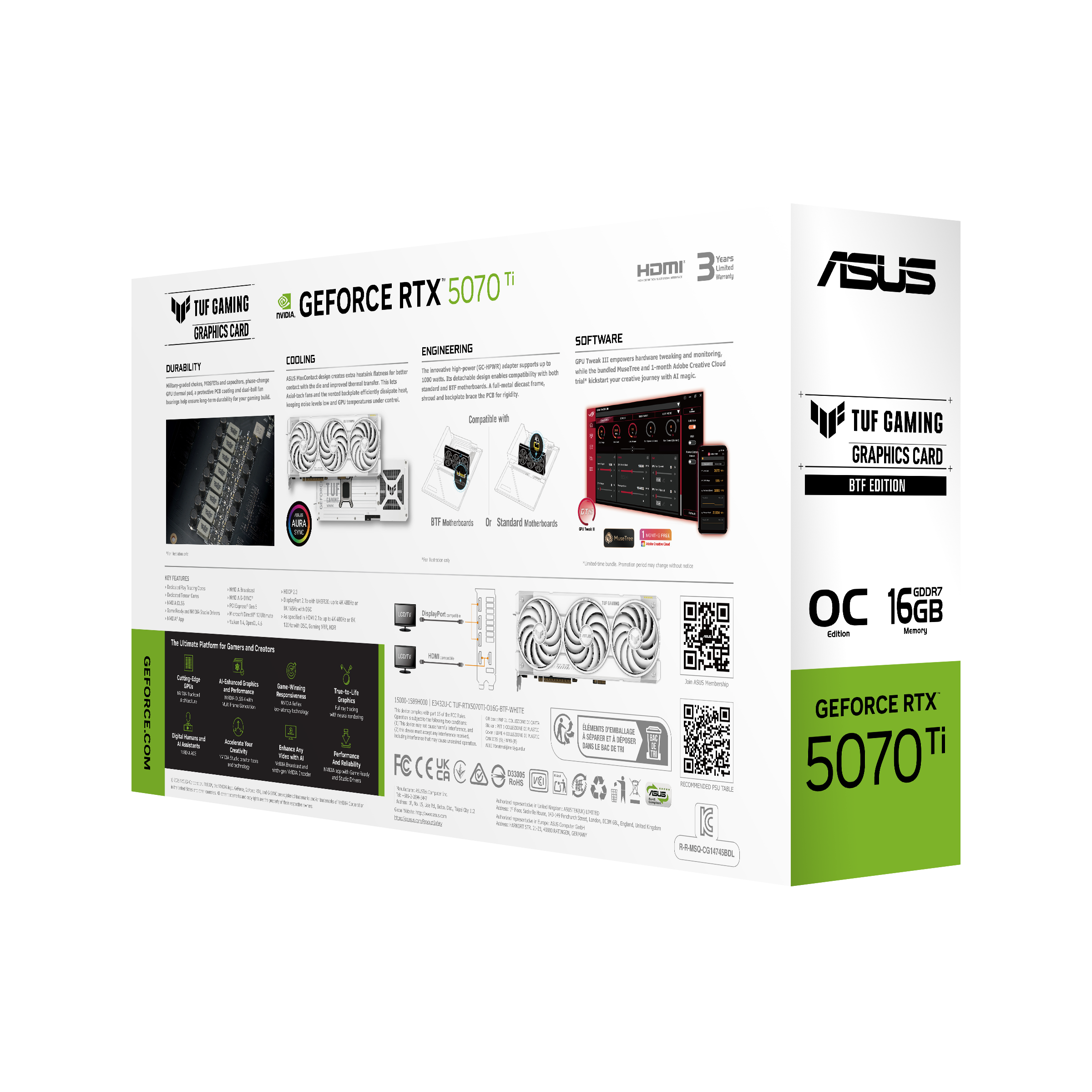 Bild von ASUS TUF Gaming GeForce RTX 5070 Ti Weiß OC Edition