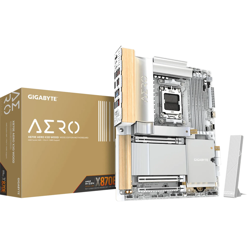 Bild von GIGABYTE X870E Aero X3D Wood Mainboard Sockel AM5