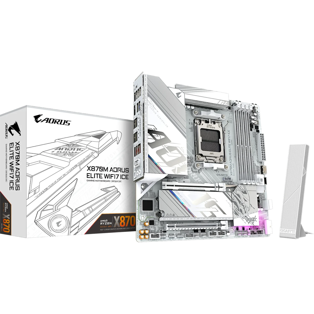 Bild von GIGABYTE X870M AORUS Elite WIFI7 ICE Mainboard Sockel AM5