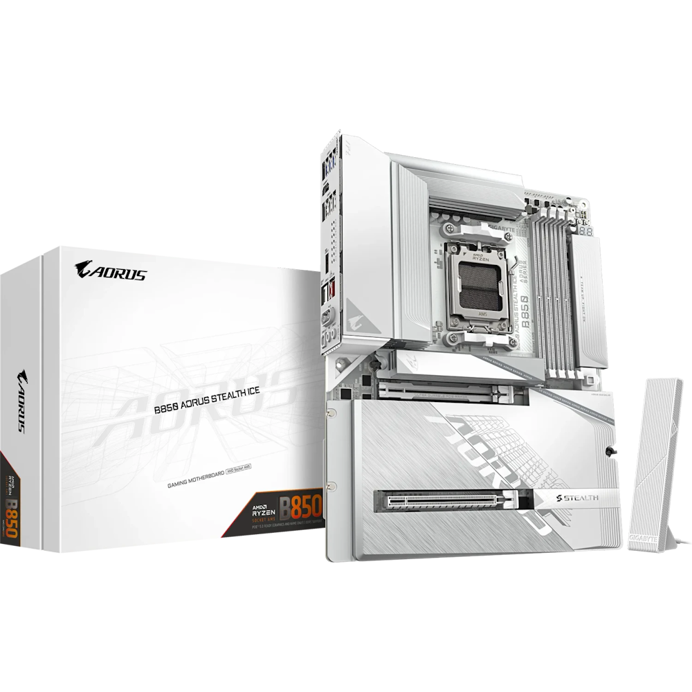 Bild von GIGABYTE B850 AORUS Stealth ICE Mainboard Sockel AM5