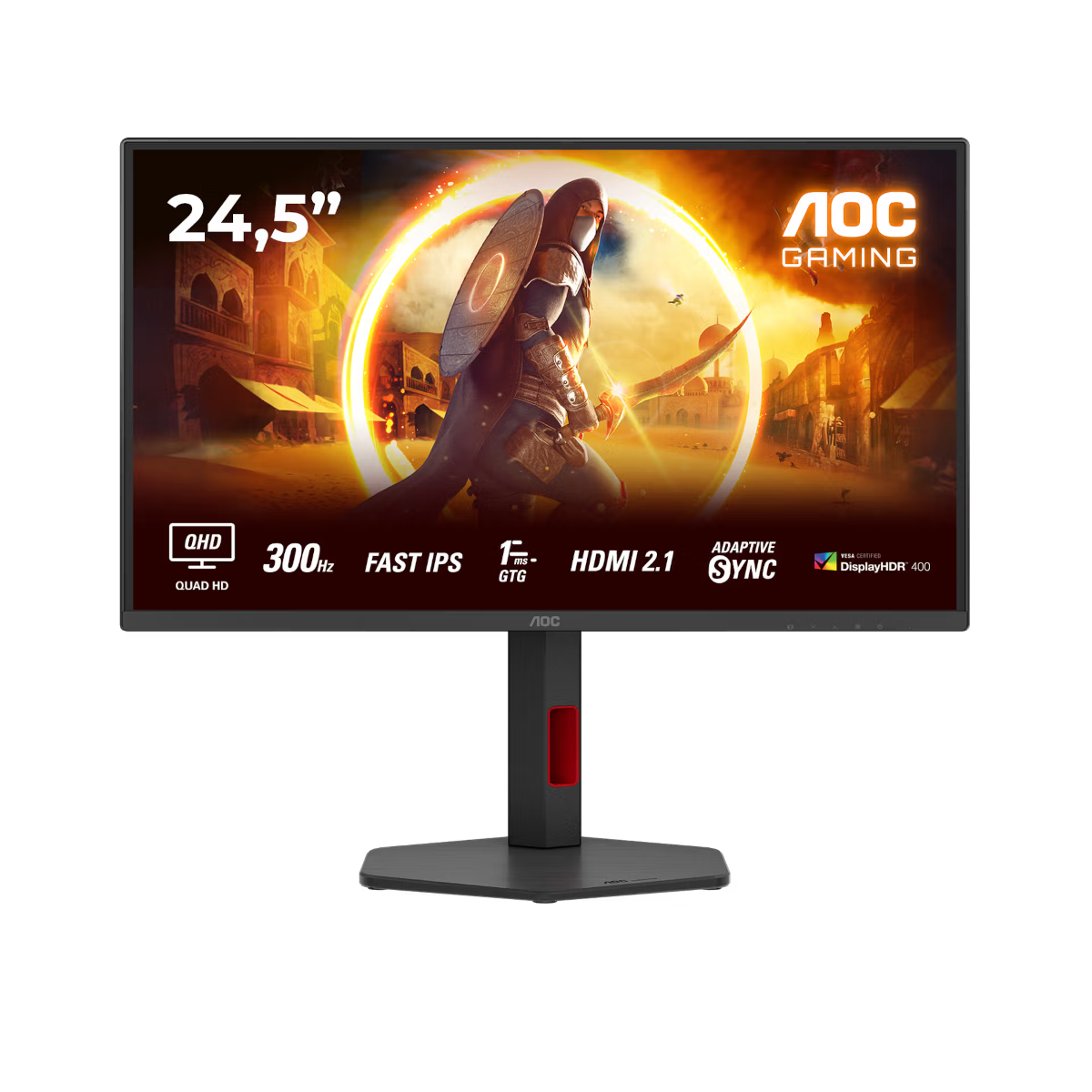 Bild von AOC Q25G4SR 25 Zoll - QHD Gaming Monitor Fast IPS Panel, QHD, 300 Hz, 1 ms, HDR400, HDMI 2.1, DP