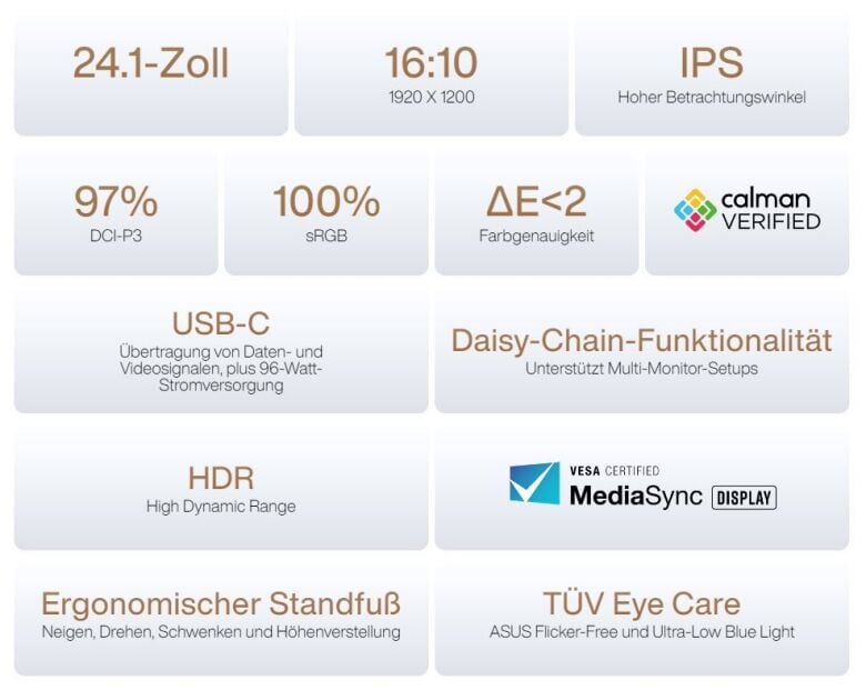 ASUS PA248CRV Business Monitor - Höhenverstellung, Pivot, USB-C_2