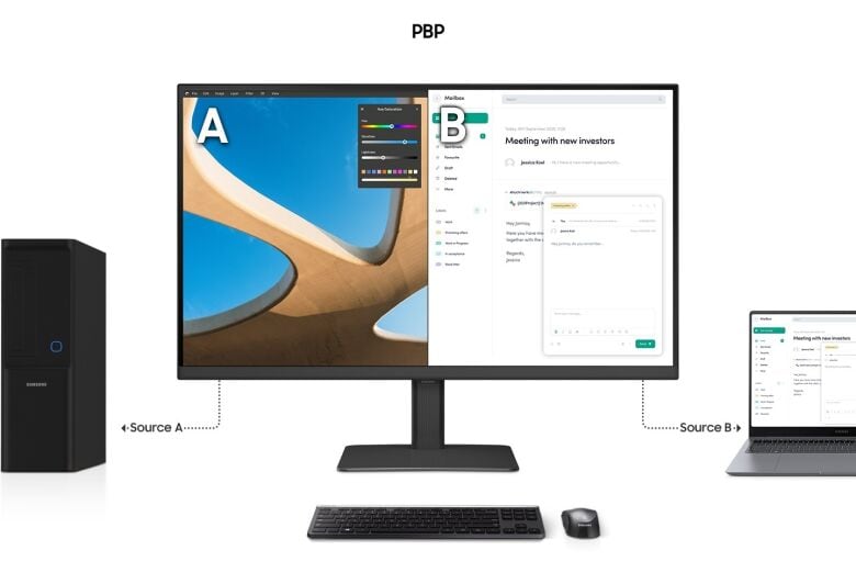 Samsung S24D600UAU Office Monitor - QHD, Höhenverstellung, USB-C_6