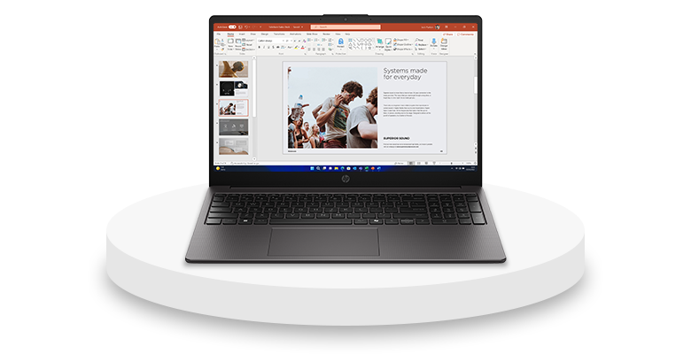 HP 250R G10 in Dark Ash – Frontansicht im Büroeinsatz