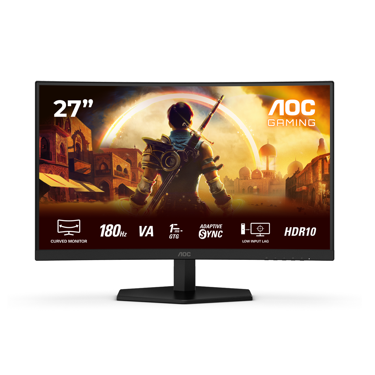 Bild von AOC C27G42E 27 Zoll Full HD Curved Monitor, 180 Hz, 0.5 ms, FreeSync Premium (1920x1080, 1x HDMI 2.0, 1x DisplayPort 1.4) schwarz